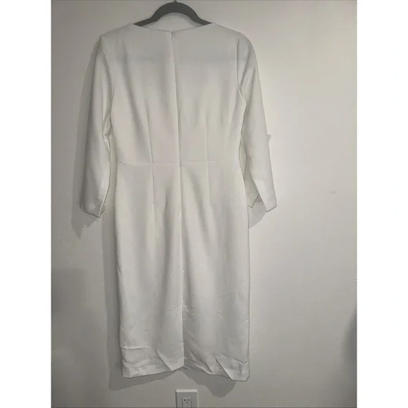 Ted Baker London Astrid‎ Pencil Dress White Long Sleeve Size 2